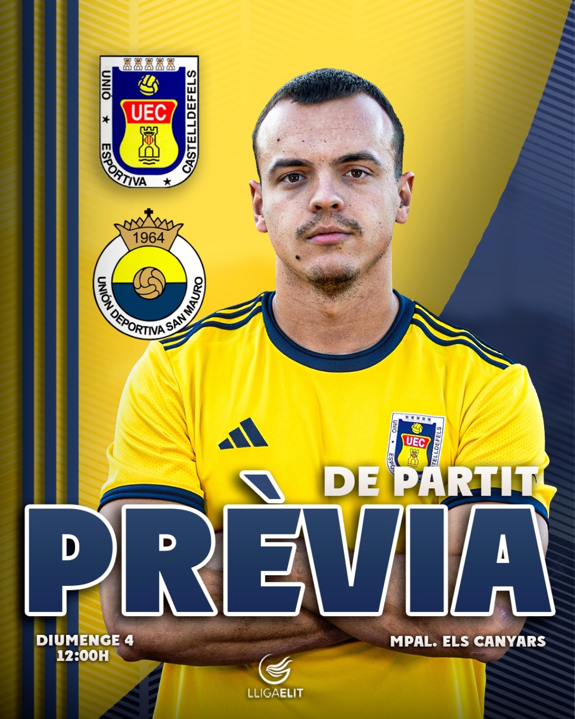 Lliga Elit 24-25. Prèvia Jornada 28. UE CASTELLDEFELS - UD SAN MAURO (diumenge 4 de maig; 12h; Els Canyars)
