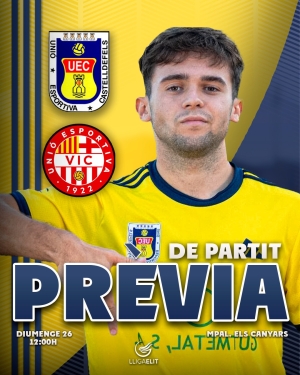 Lliga Elit 24-25. Prèvia Jornada 16. UE CASTELLDEFELS - UE VIC (diumenge 26 de gener; 12h; Els Canyars)