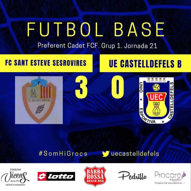 Tercera Catalana 18-19. Jornada 24. FC SANT ESTEVE SESROVIRES - UE CASTELLDEFELS B: 3-0