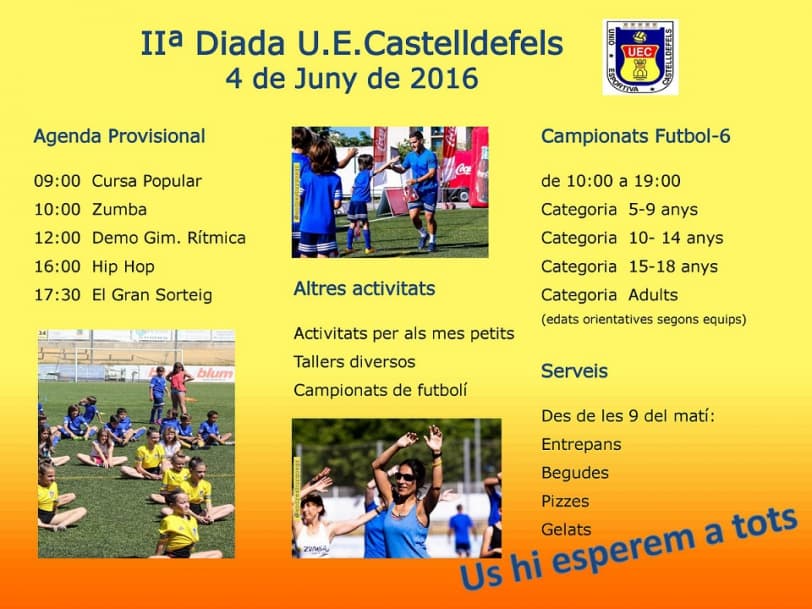 AQUEST DISSABTE 4 DE JUNY, SEGONA DIADA FINAL DE TEMPORADA UE CASTELLDEFELS