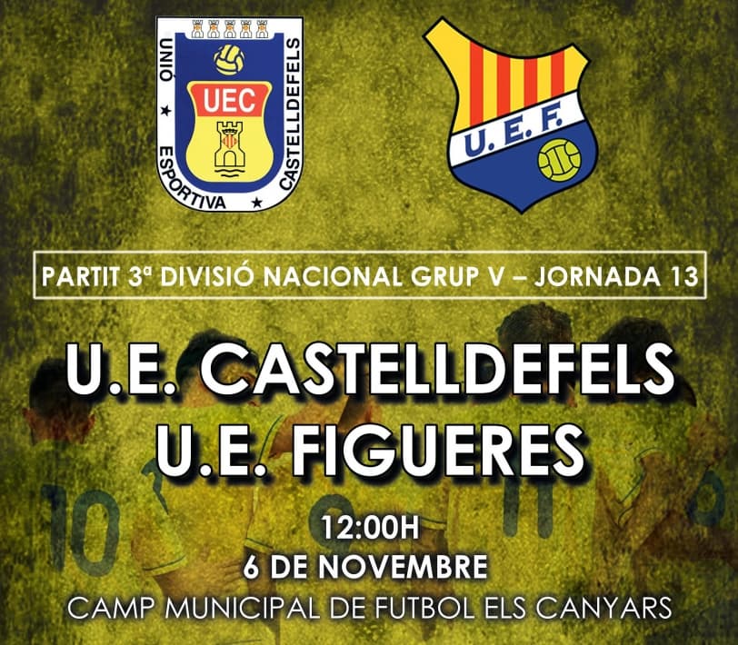 UE CASTELLDEFELS - UE FIGUERES. Jornada 13, Tercera Divisió 16-17 (12h; Els Canyars)