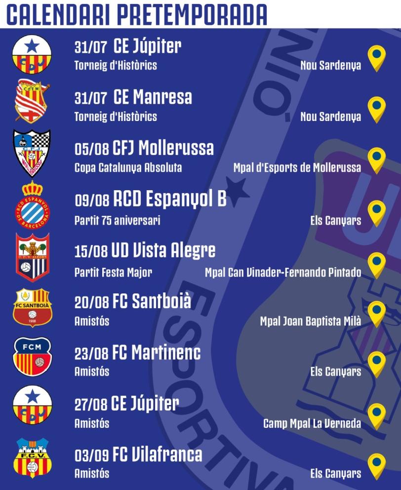 AGENDA PARTITS PRETEMPORADA UE CASTELLDEFELS 23-24